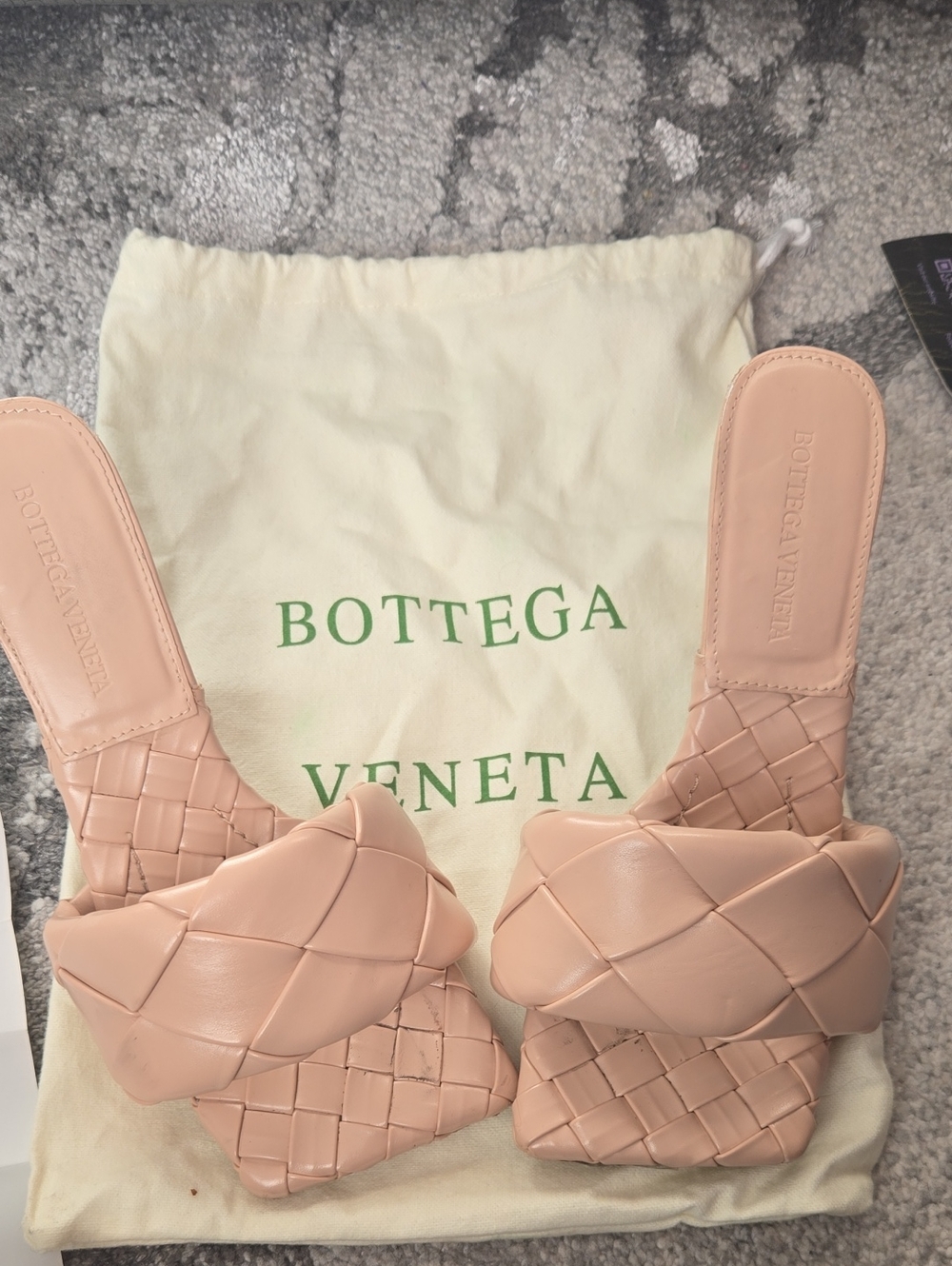 Bottega Veneta Padded Intrecciato Slide Sandals in Blush Pink